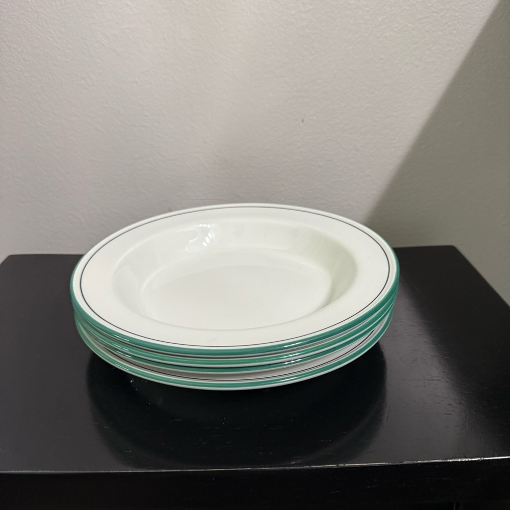 Vintage 4 Steelite International England Green Ring Serving Bowl